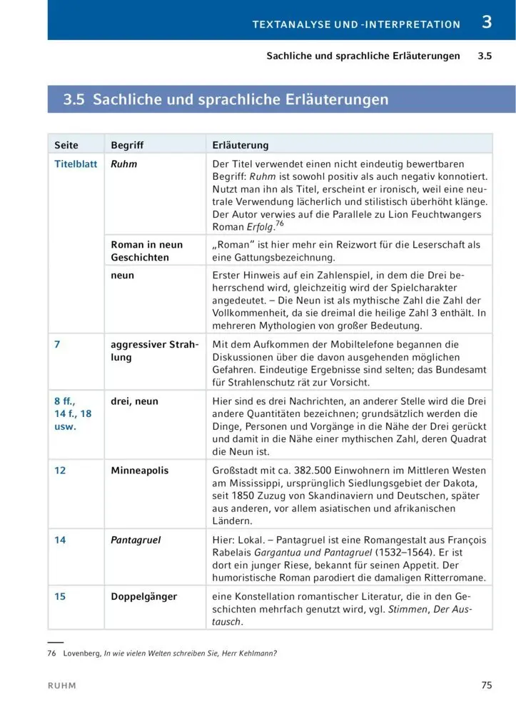 Bild: 9783129303283 | Ruhm von Daniel Kehlmann | Textanalyse und Interpretation | Kehlmann