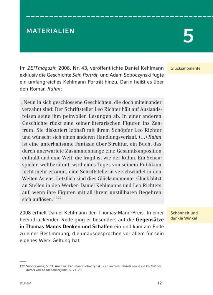 Bild: 9783129303283 | Ruhm von Daniel Kehlmann | Textanalyse und Interpretation | Kehlmann