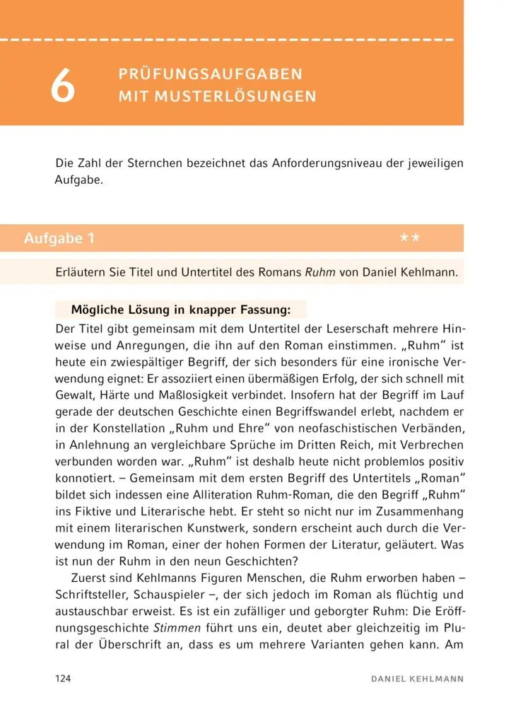 Bild: 9783129303283 | Ruhm von Daniel Kehlmann | Textanalyse und Interpretation | Kehlmann