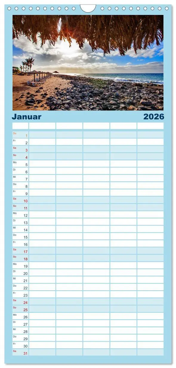 Bild: 9783516493283 | Familienplaner 2026 - Urlaubsparadies Lanzarote mit 5 Spalten...