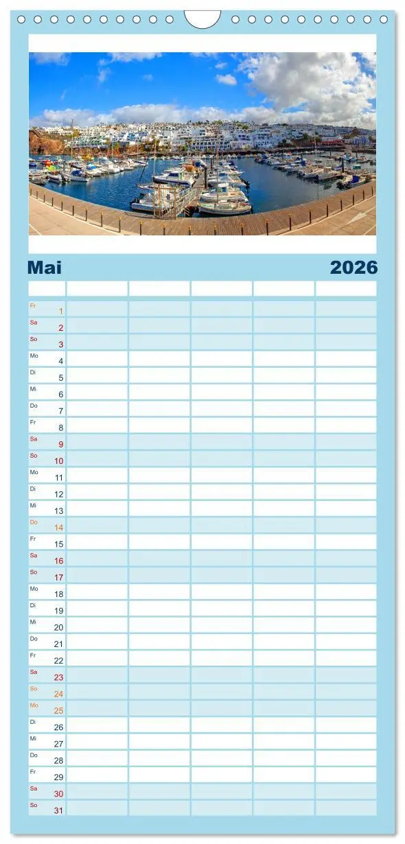 Bild: 9783516493283 | Familienplaner 2026 - Urlaubsparadies Lanzarote mit 5 Spalten...
