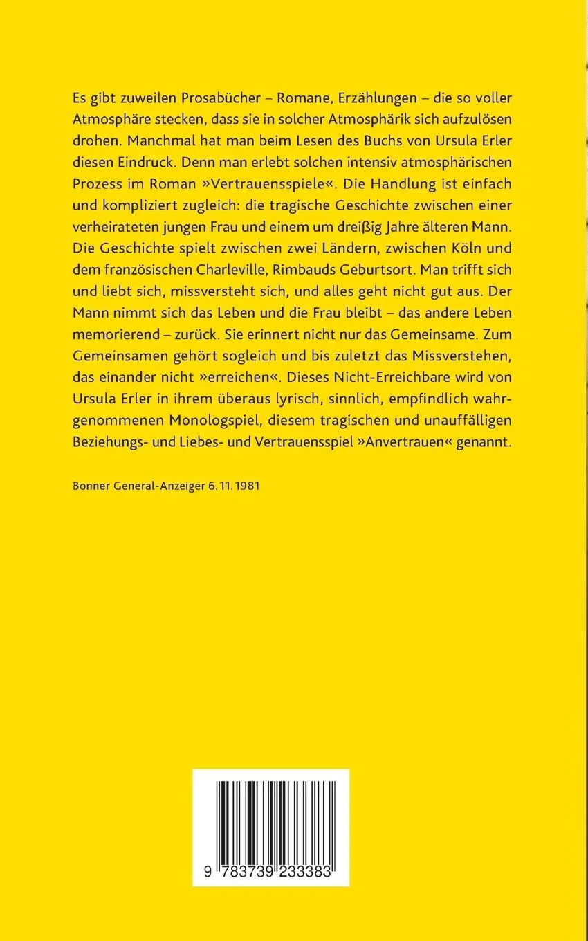 Rückseite: 9783739233383 | Vertrauensspiele | Ursula Erler | Taschenbuch | 140 S. | Deutsch