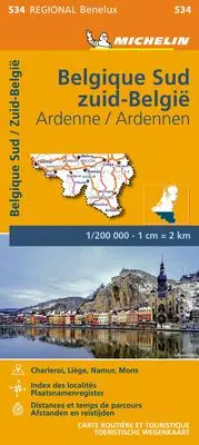 Cover: 9782067183483 | Southern Belgium and Ardennes - Michelin Regional Map 534 | Michelin