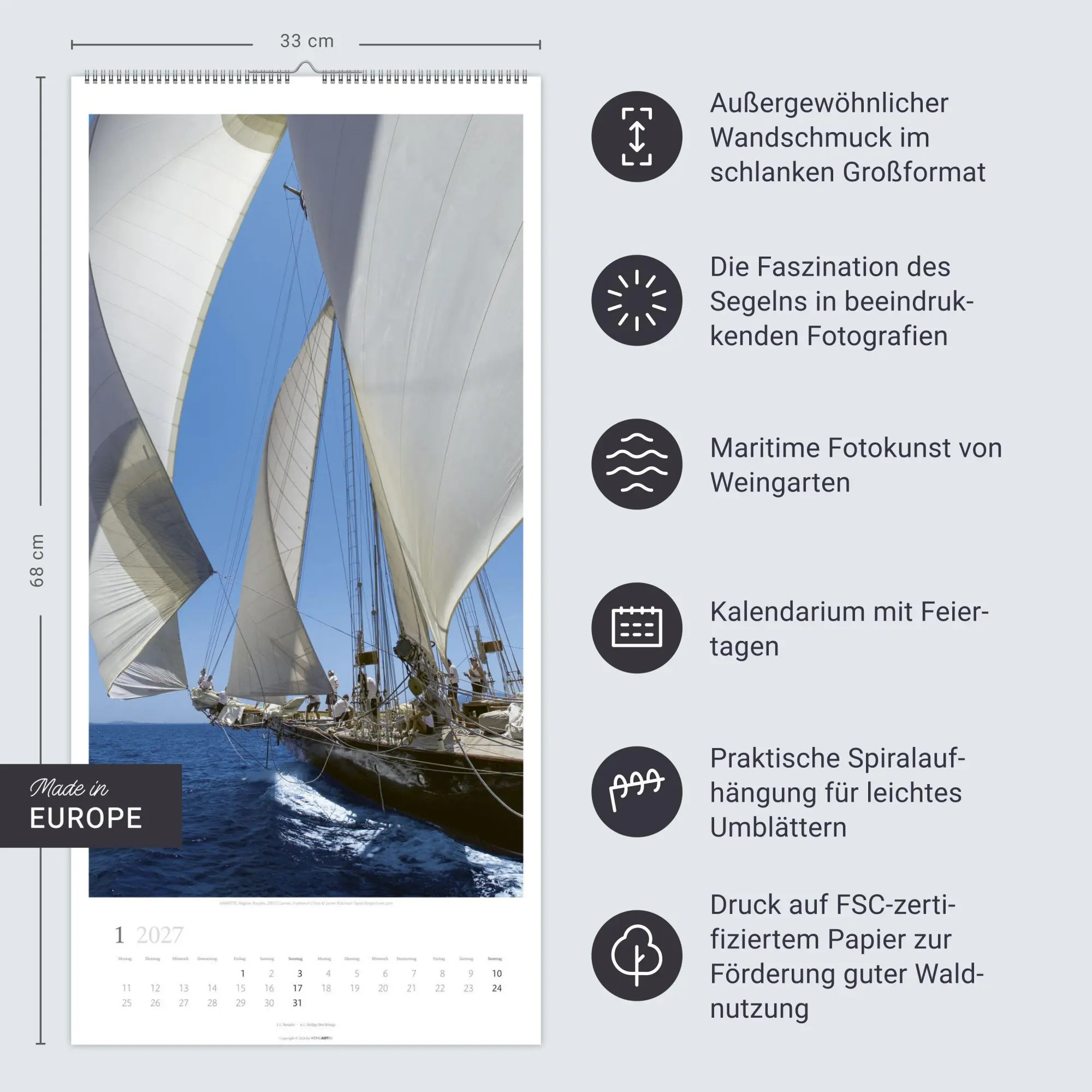 Bild: 9783839903483 | Under Sail Kalender 2027 | Kalender | Spiralbindung | 14 S. | Deutsch