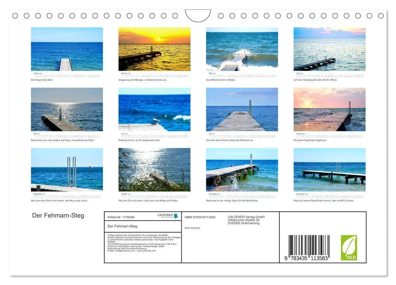 Bild: 9783435113583 | Der Fehmarn-Steg (Wandkalender 2025 DIN A4 quer), CALVENDO...