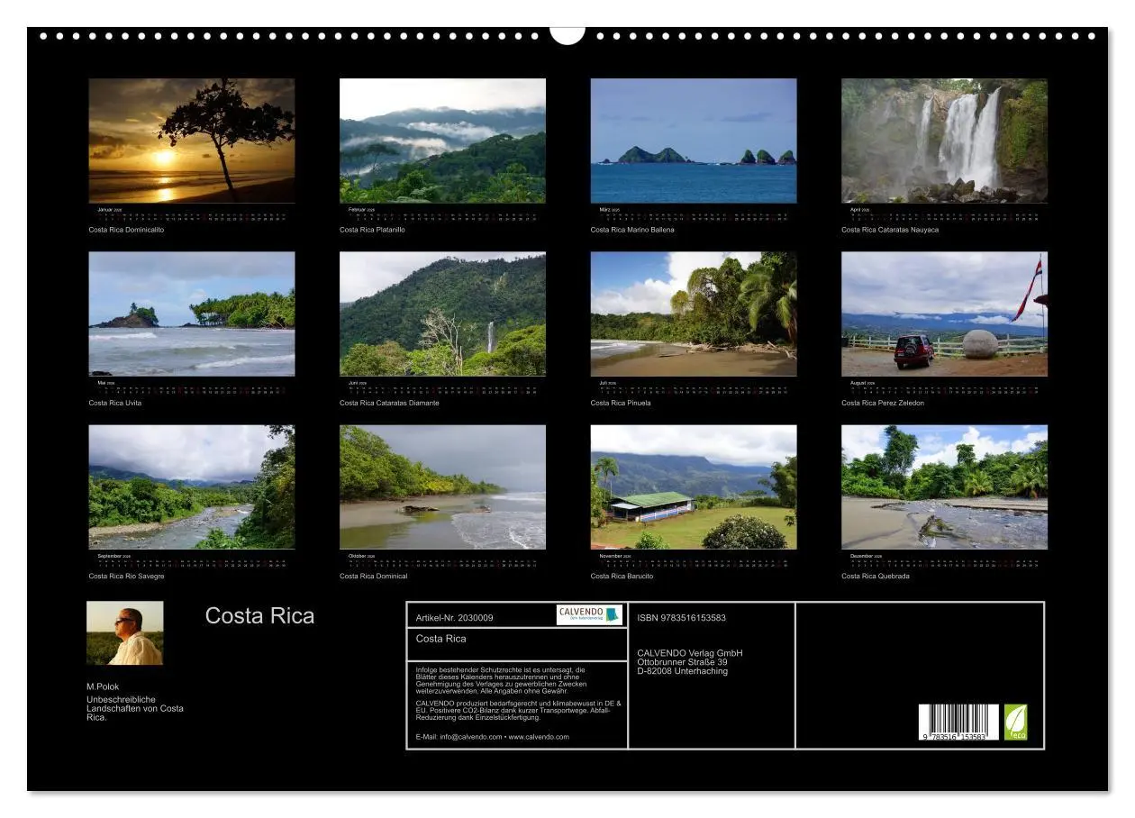 Bild: 9783516153583 | Costa Rica (Wandkalender 2026 DIN A2 quer), CALVENDO Monatskalender