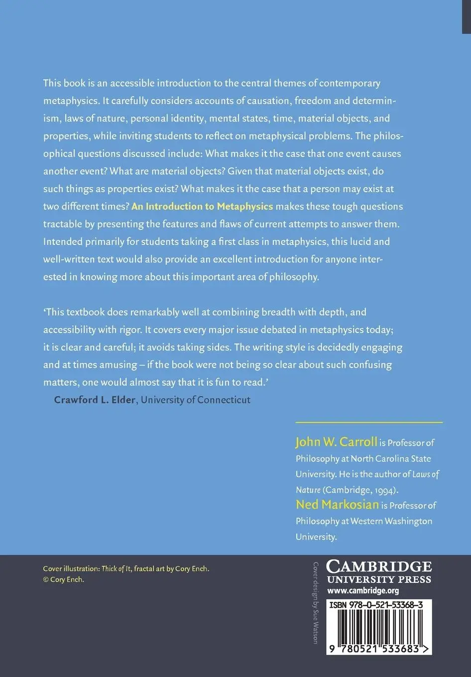 Rückseite: 9780521533683 | An Introduction to Metaphysics | John Carroll (u. a.) | Taschenbuch