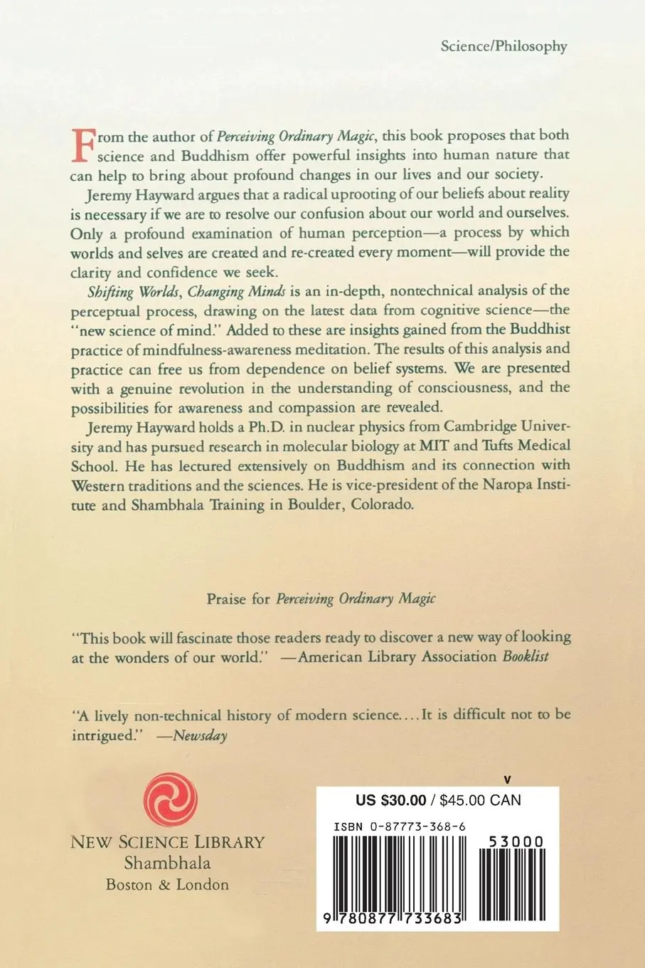 Rückseite: 9780877733683 | Shifting Worlds, Changing Minds | Where the Sciences and Buddhism Meet