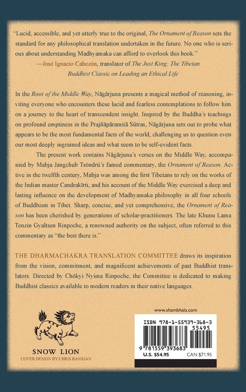 Rückseite: 9781559393683 | Ornament of Reason | Mabja Jangchub Tsondru | Buch | Englisch | 2011