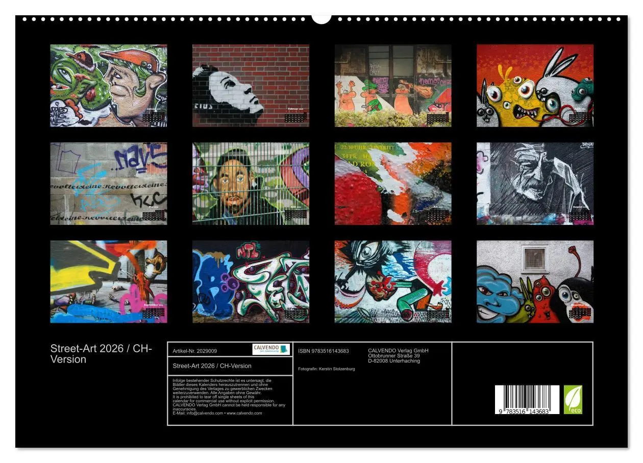 Bild: 9783516143683 | Street-Art 2026 / CH-Version (hochwertiger Premium Wandkalender...