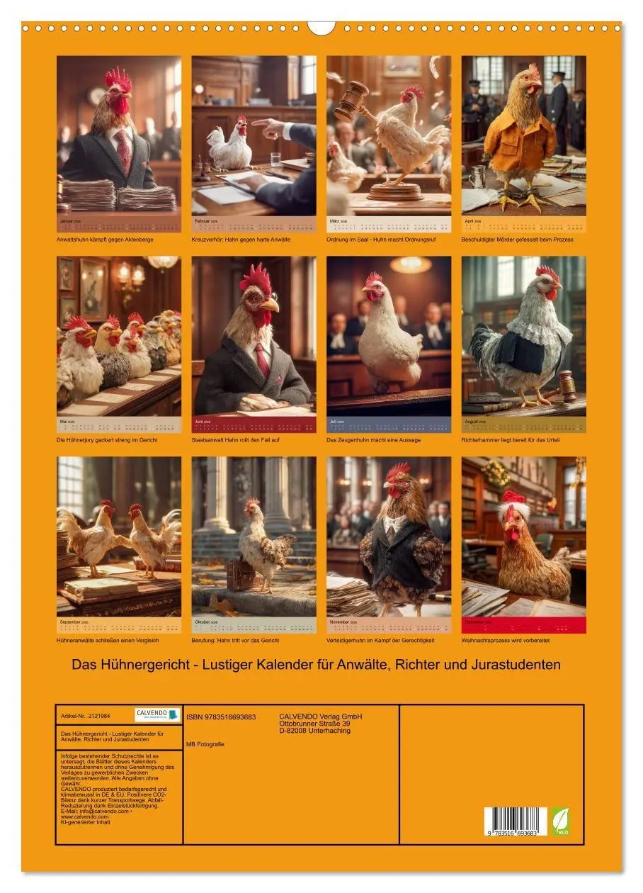 Bild: 9783516693683 | Das Hühnergericht - Lustiger Kalender für Anwälte, Richter und...