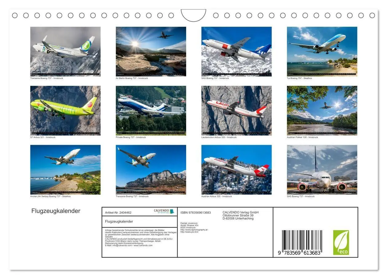 Bild: 9783569613683 | Flugzeugkalender (Wandkalender 2027 DIN A4 quer), CALVENDO...