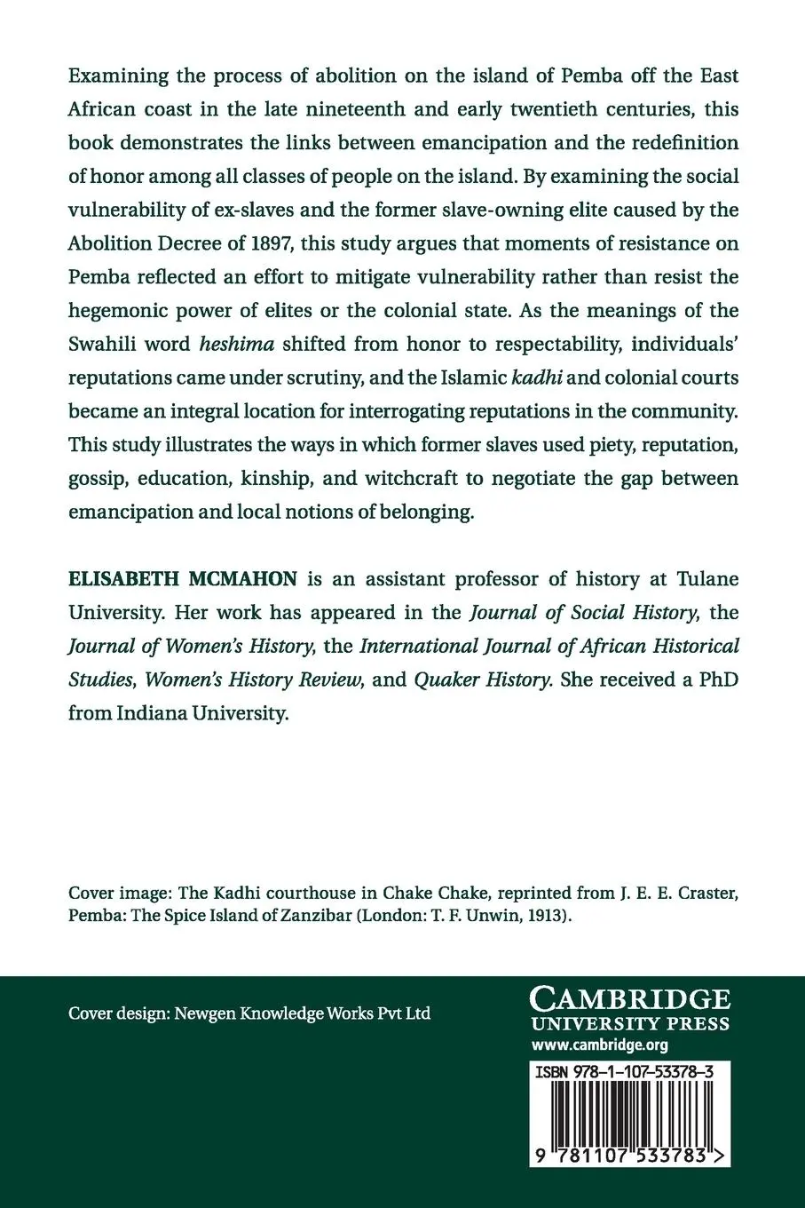 Rückseite: 9781107533783 | Slavery and Emancipation in Islamic East Africa | Elisabeth McMahon