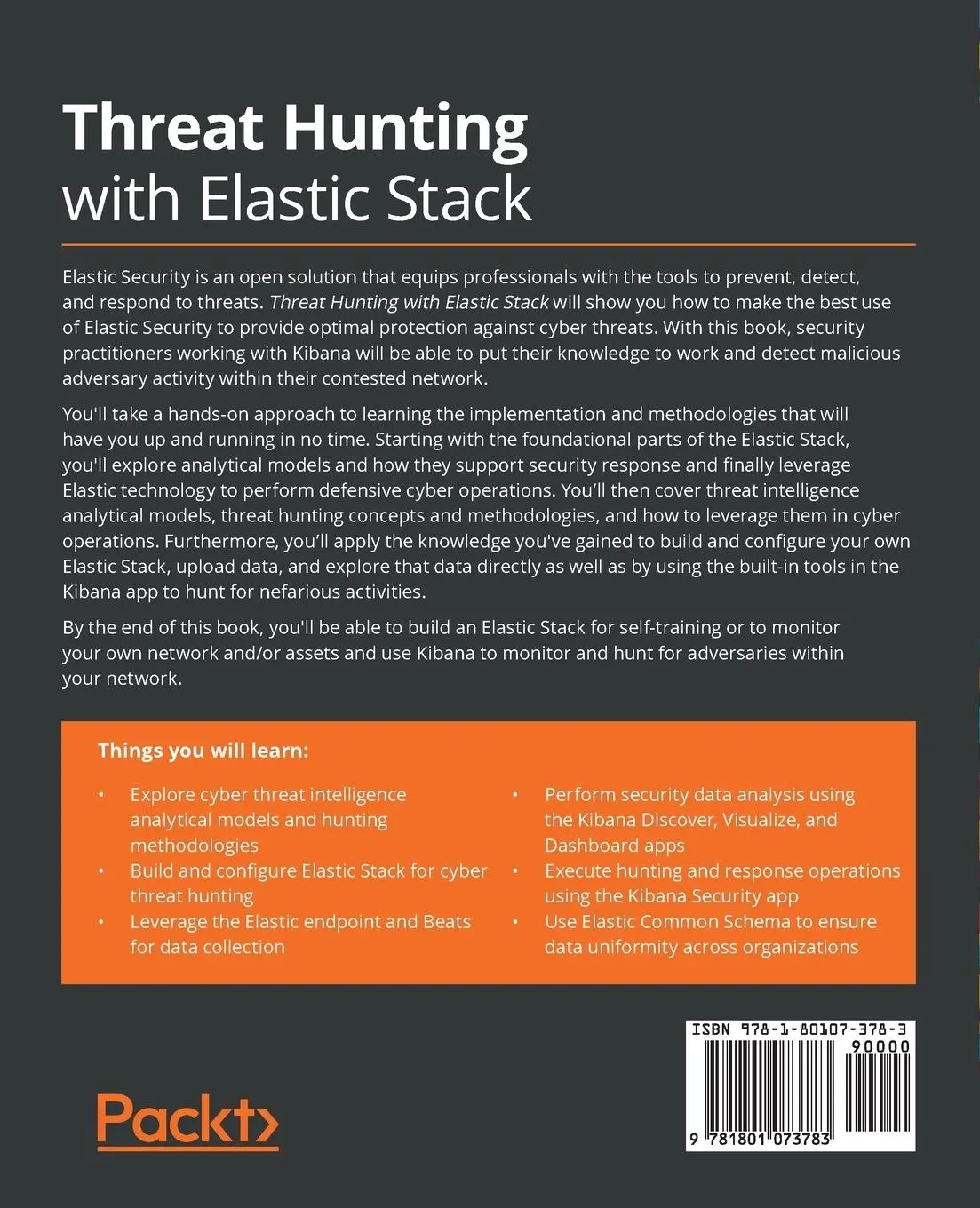 Rückseite: 9781801073783 | Threat Hunting with Elastic Stack | Andrew Pease | Taschenbuch | 2021