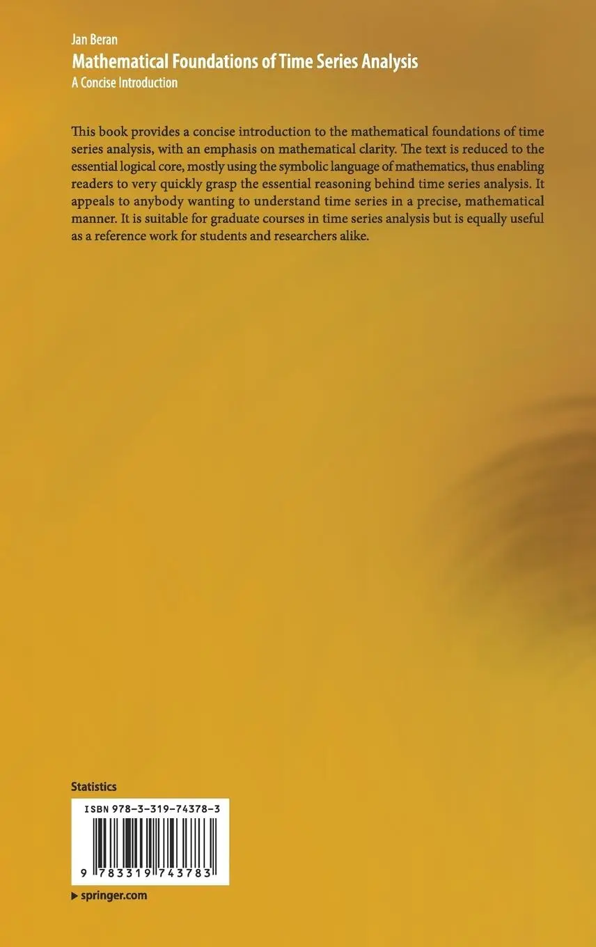 Rückseite: 9783319743783 | Mathematical Foundations of Time Series Analysis | Jan Beran | Buch