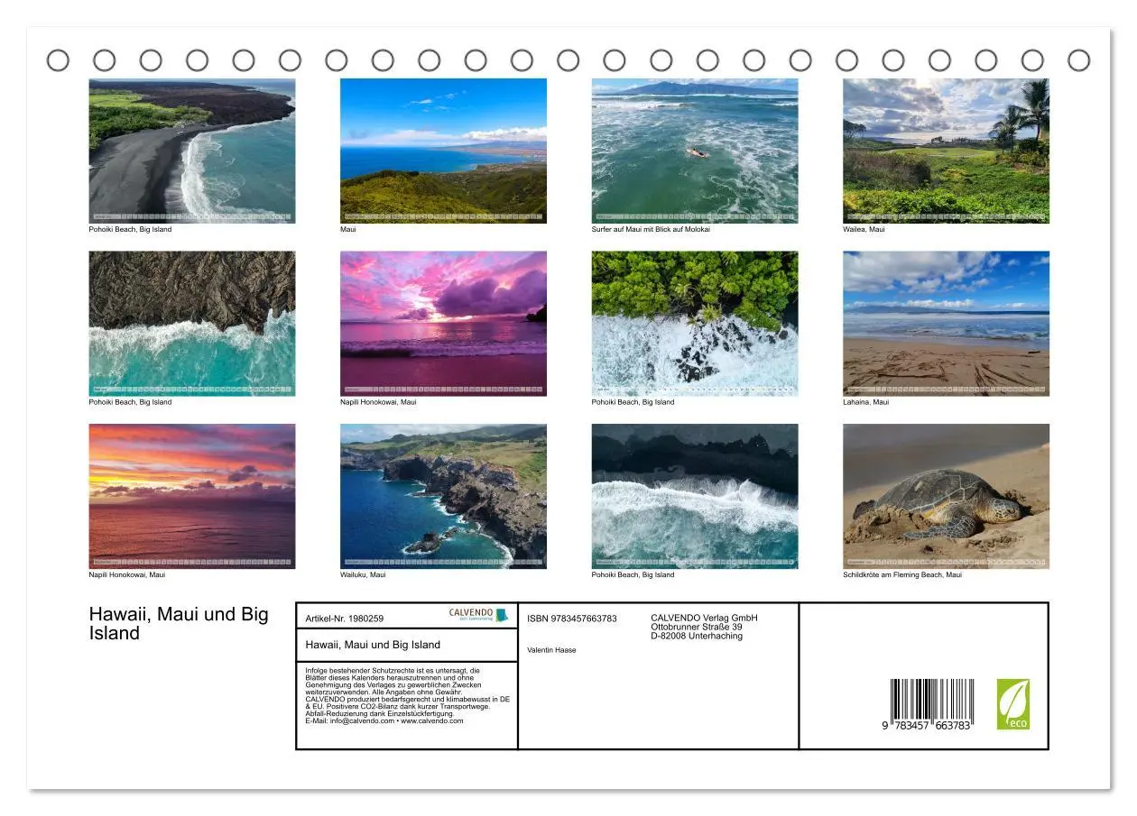 Bild: 9783457663783 | Hawaii, Maui und Big Island (Tischkalender 2026 DIN A5 quer),...