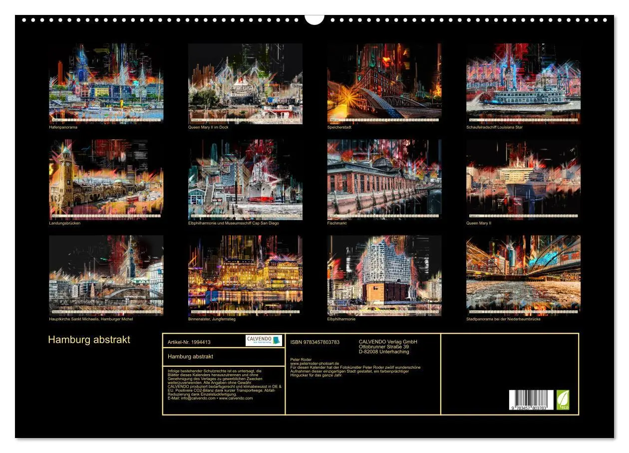 Bild: 9783457803783 | Hamburg abstrakt (Wandkalender 2026 DIN A2 quer), CALVENDO...
