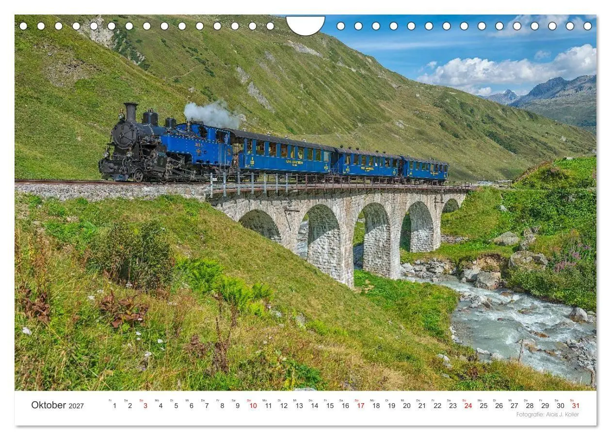 Bild: 9783569843783 | Mit Dampf am Furkapass (Wandkalender 2027 DIN A4 quer), CALVENDO...