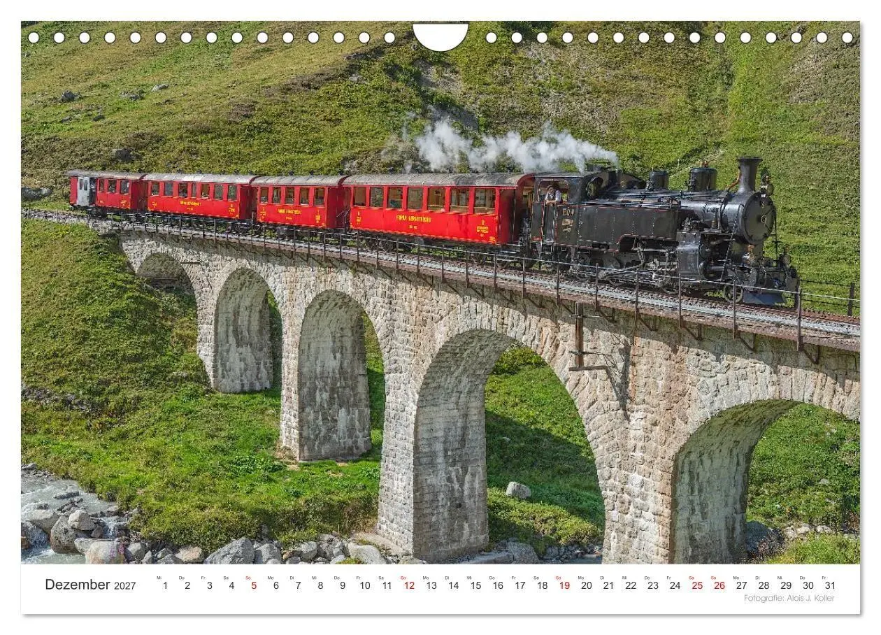 Bild: 9783569843783 | Mit Dampf am Furkapass (Wandkalender 2027 DIN A4 quer), CALVENDO...