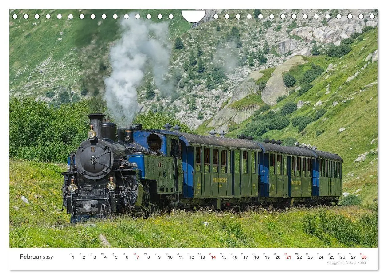 Bild: 9783569843783 | Mit Dampf am Furkapass (Wandkalender 2027 DIN A4 quer), CALVENDO...
