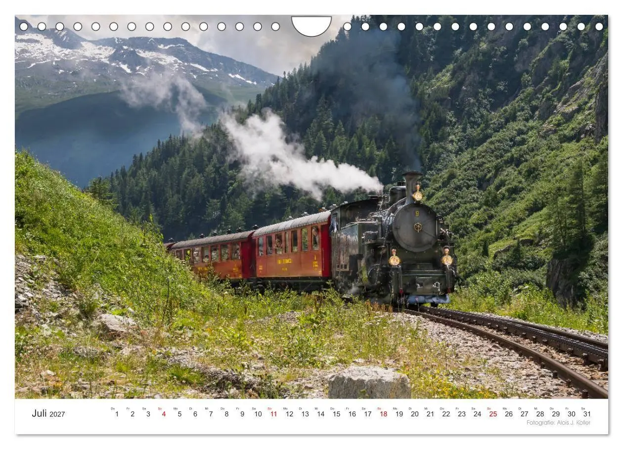 Bild: 9783569843783 | Mit Dampf am Furkapass (Wandkalender 2027 DIN A4 quer), CALVENDO...
