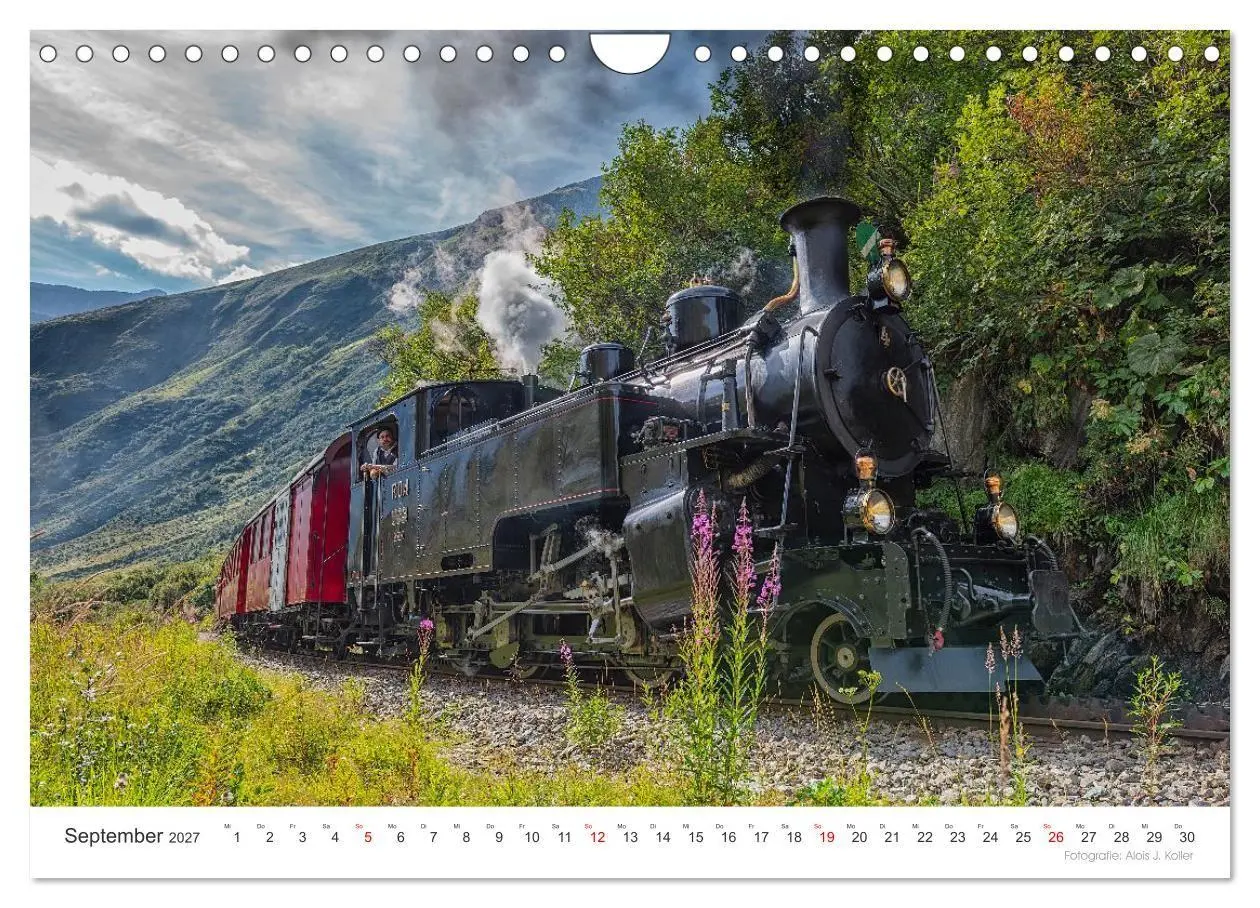Bild: 9783569843783 | Mit Dampf am Furkapass (Wandkalender 2027 DIN A4 quer), CALVENDO...