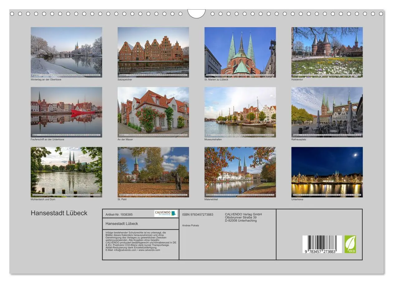 Bild: 9783457273883 | Hansestadt Lübeck (Wandkalender 2026 DIN A3 quer), CALVENDO...
