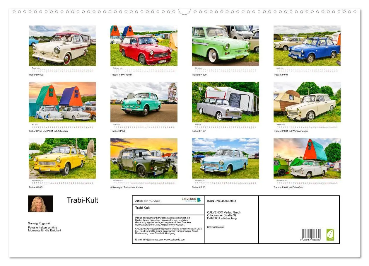 Bild: 9783457583883 | Trabi-Kult (Wandkalender 2026 DIN A2 quer), CALVENDO Monatskalender