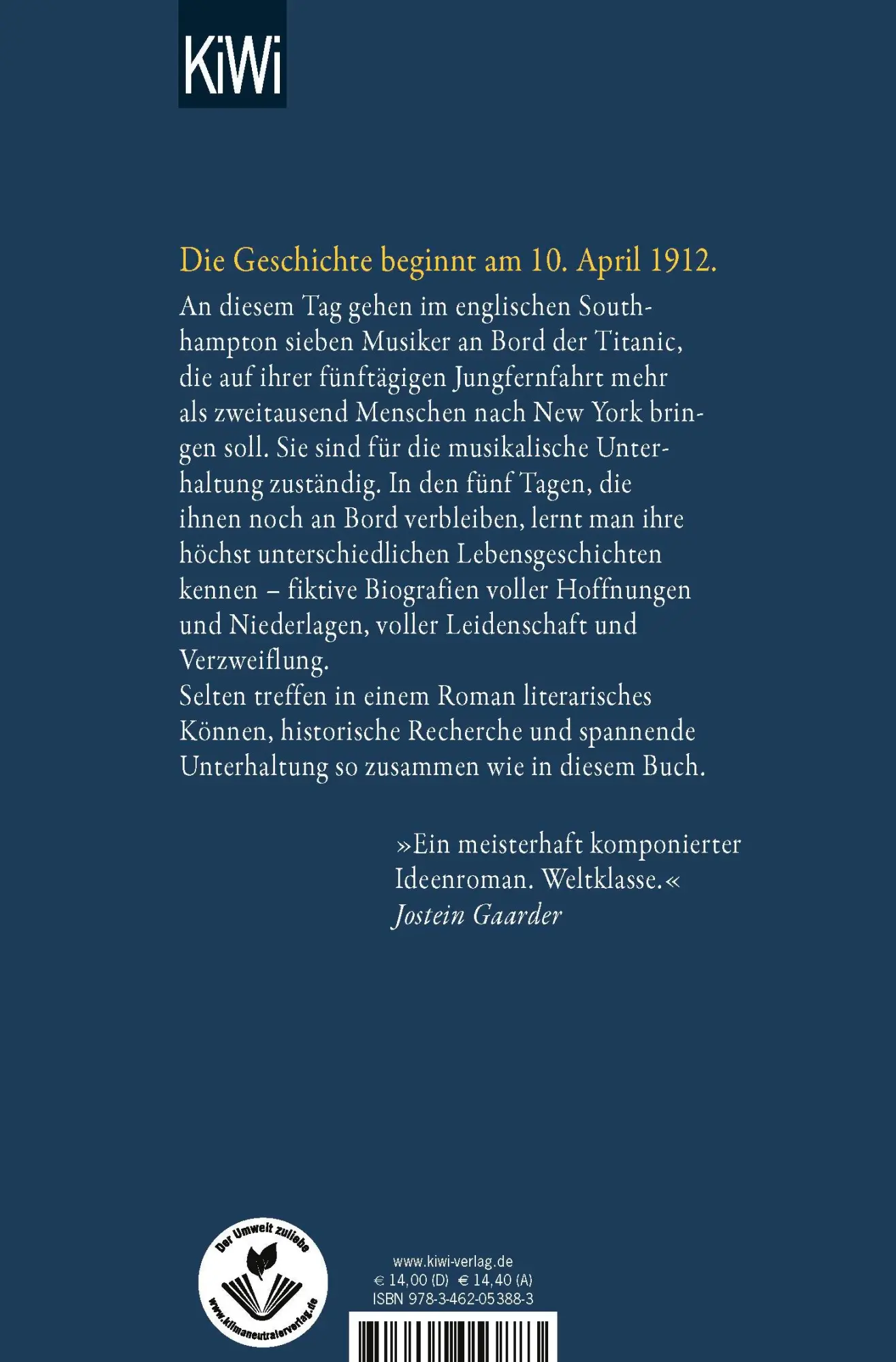 Rückseite: 9783462053883 | Choral am Ende der Reise | Roman | Erik Fosnes Hansen | Taschenbuch