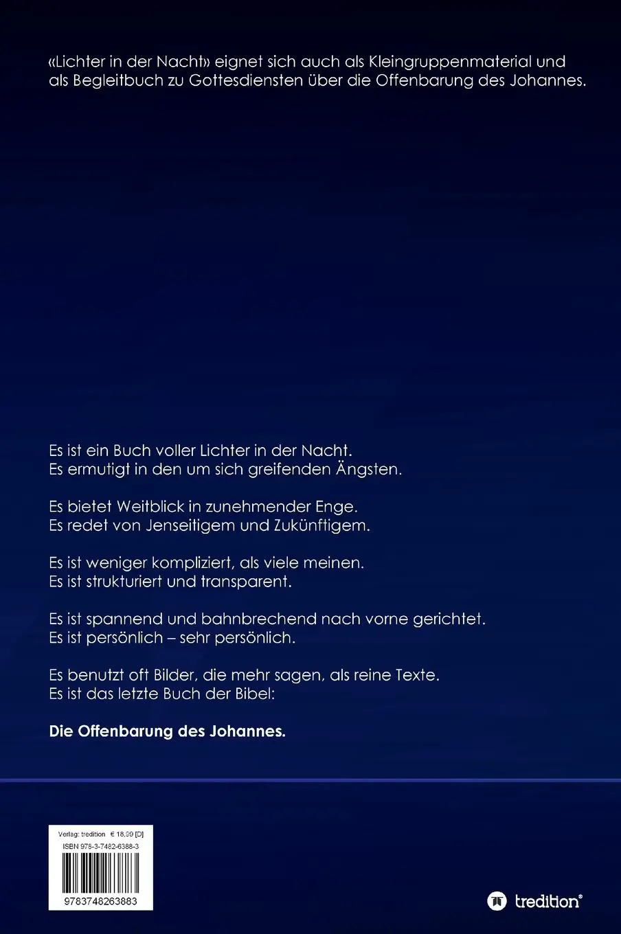 Rückseite: 9783748263883 | Lichter in der Nacht | Die Offenbarung des Johannes entdecken Teil 1