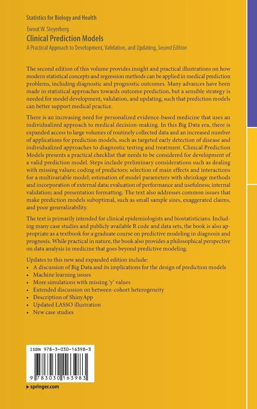 Rückseite: 9783030163983 | Clinical Prediction Models | Ewout W. Steyerberg | Buch | xxxiii