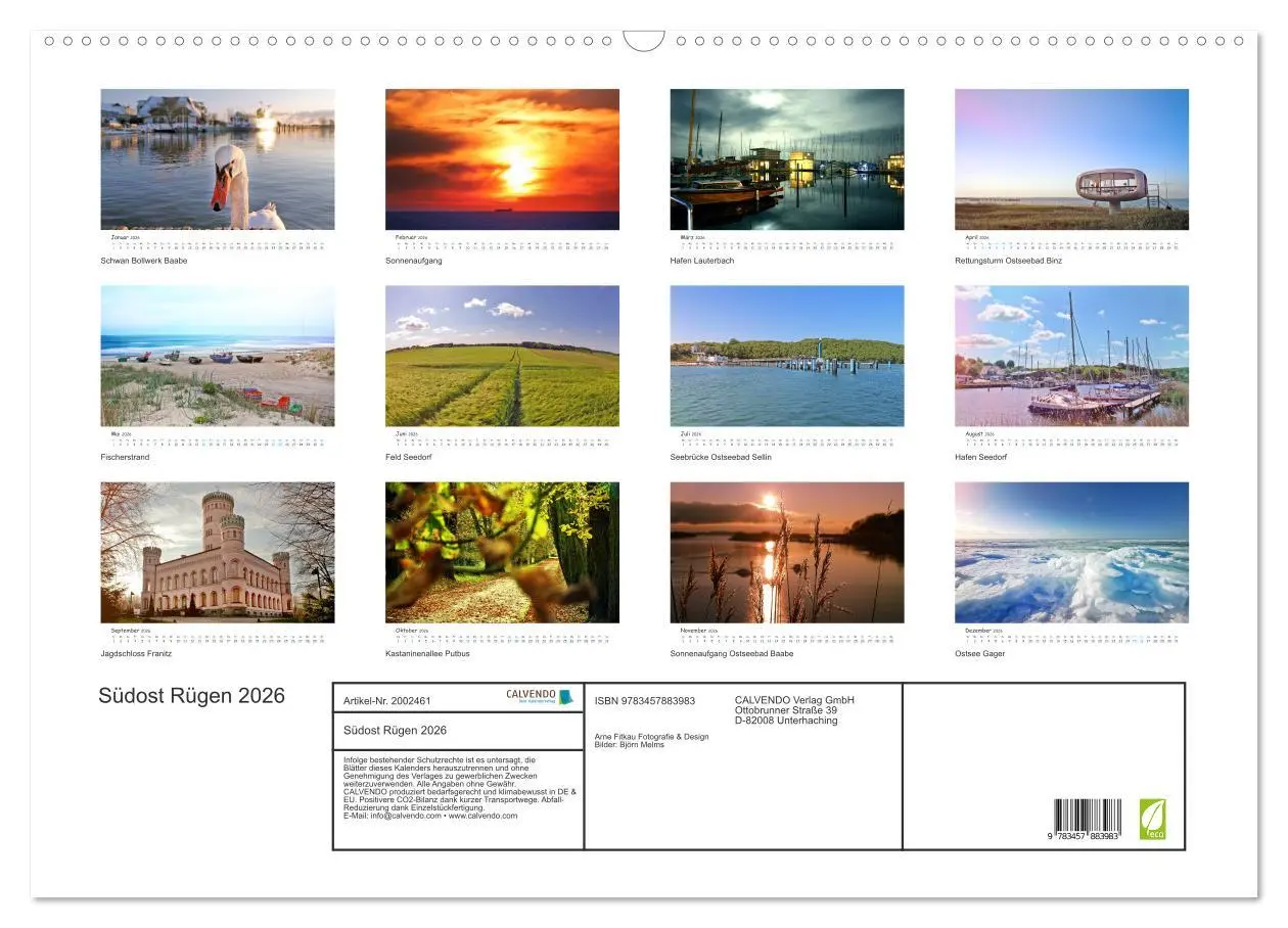 Bild: 9783457883983 | Südost Rügen 2026 (Wandkalender 2026 DIN A2 quer), CALVENDO...