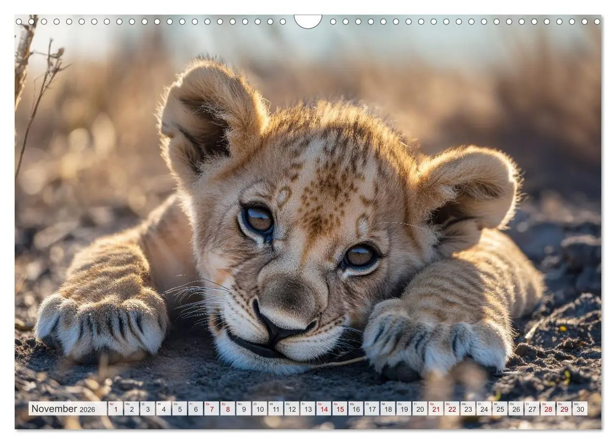Bild: 9783516593983 | TIERKINDER Abenteuer Wildnis (Wandkalender 2026 DIN A3 quer),...