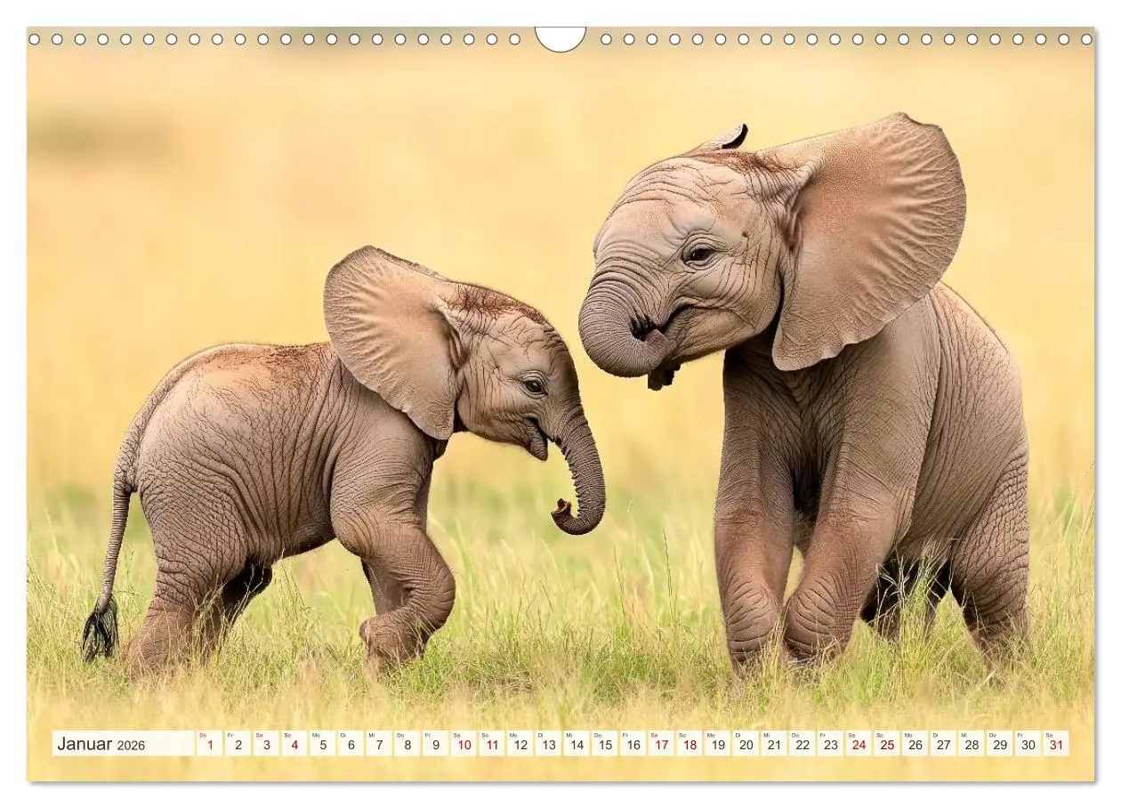 Bild: 9783516593983 | TIERKINDER Abenteuer Wildnis (Wandkalender 2026 DIN A3 quer),...
