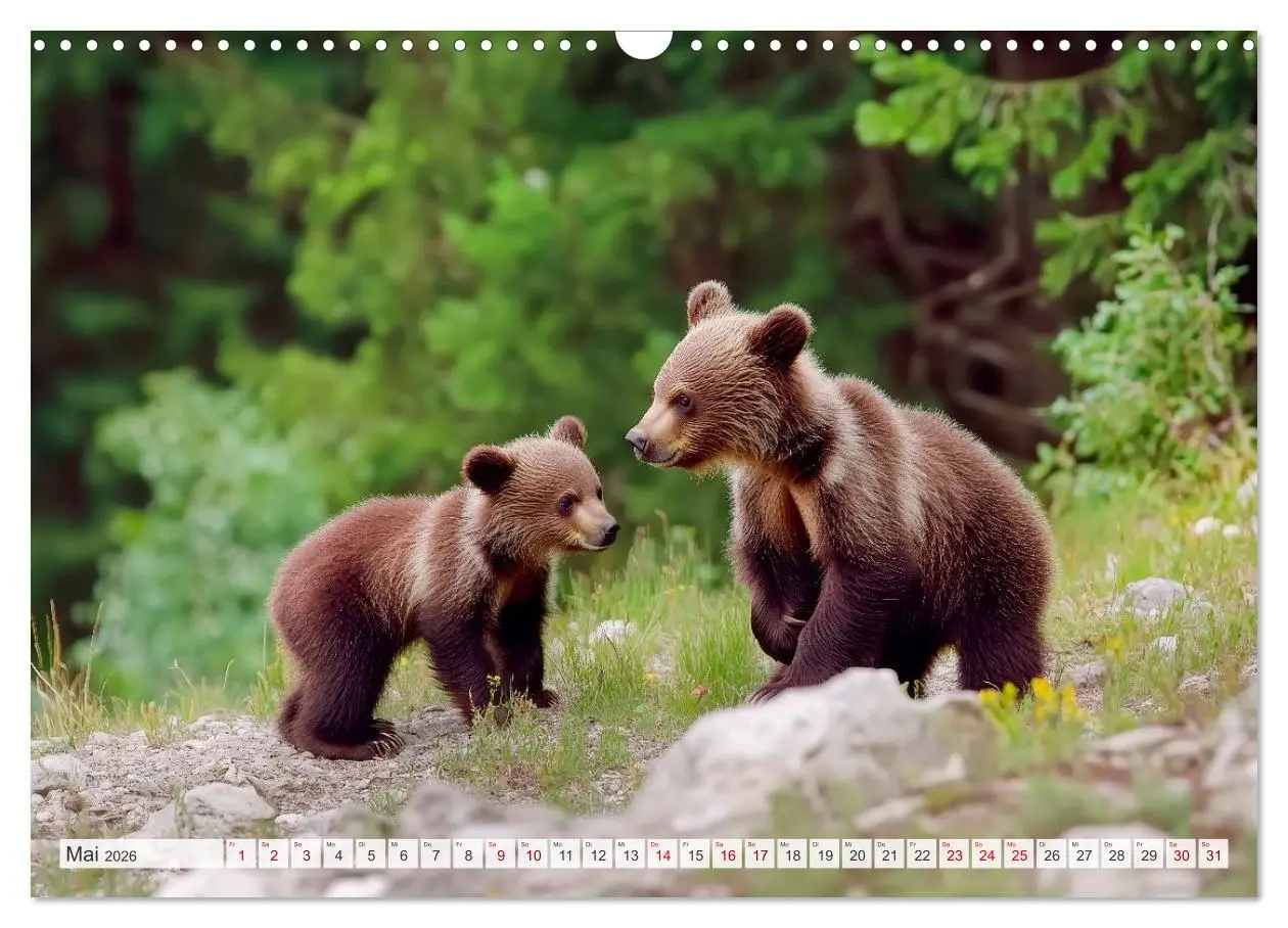 Bild: 9783516593983 | TIERKINDER Abenteuer Wildnis (Wandkalender 2026 DIN A3 quer),...