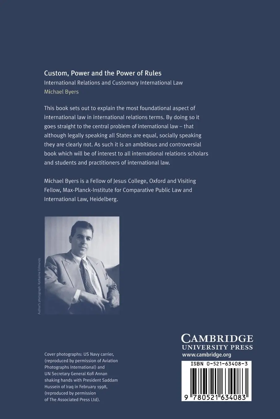 Rückseite: 9780521634083 | Custom, Power and the Power of Rules | Michael Byers (u. a.) | Buch