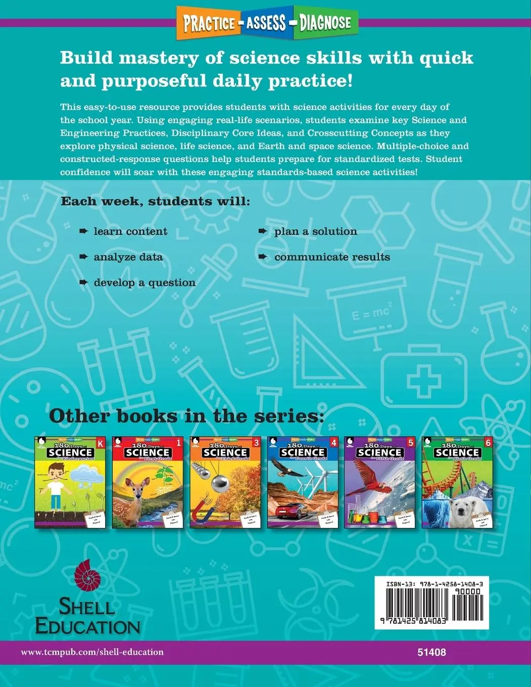 Rückseite: 9781425814083 | 180 Days of Science for Second Grade | Practice, Assess, Diagnose