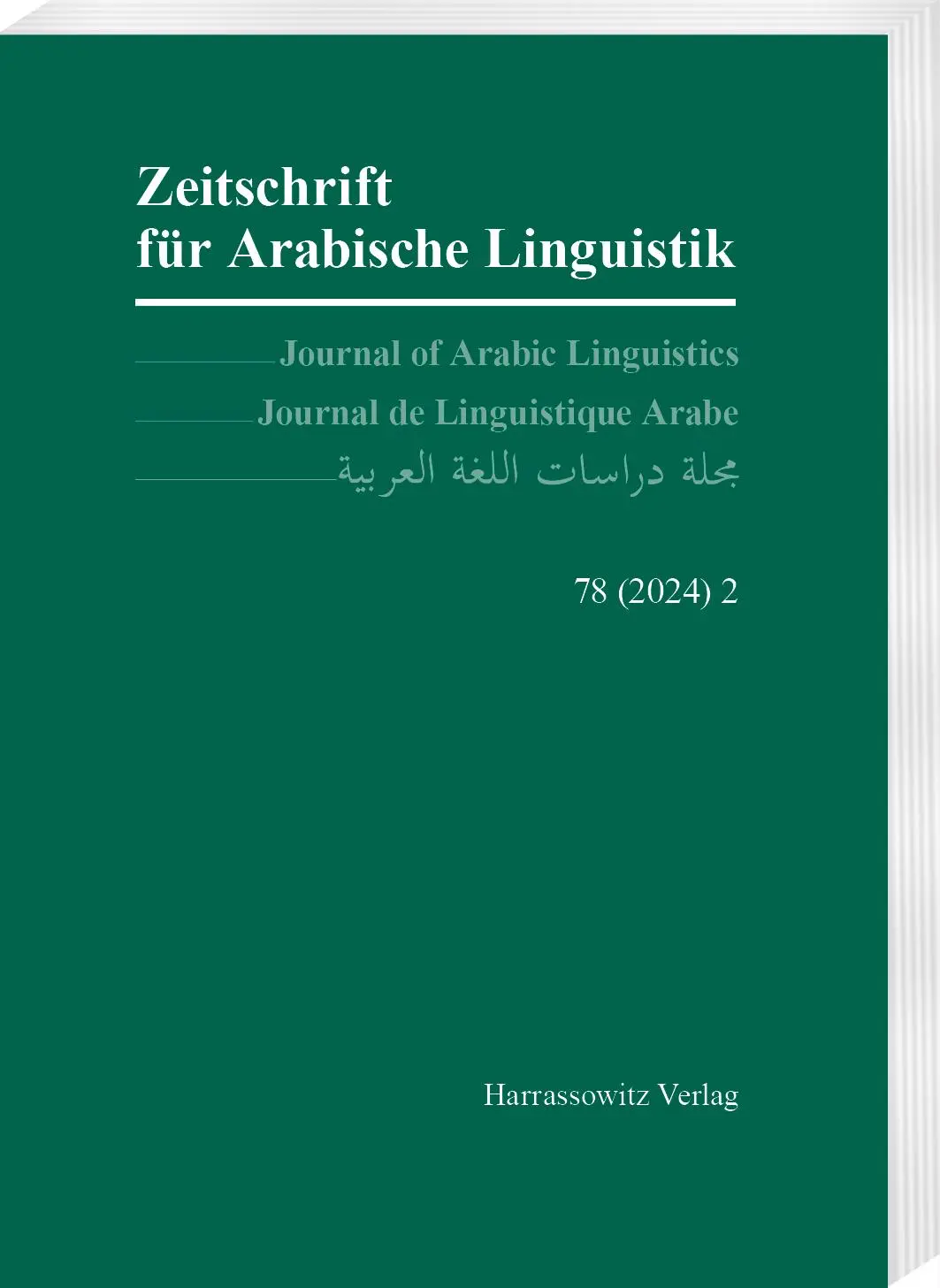 Zeitschrift für Arabische Linguistik 78 (2024) 2