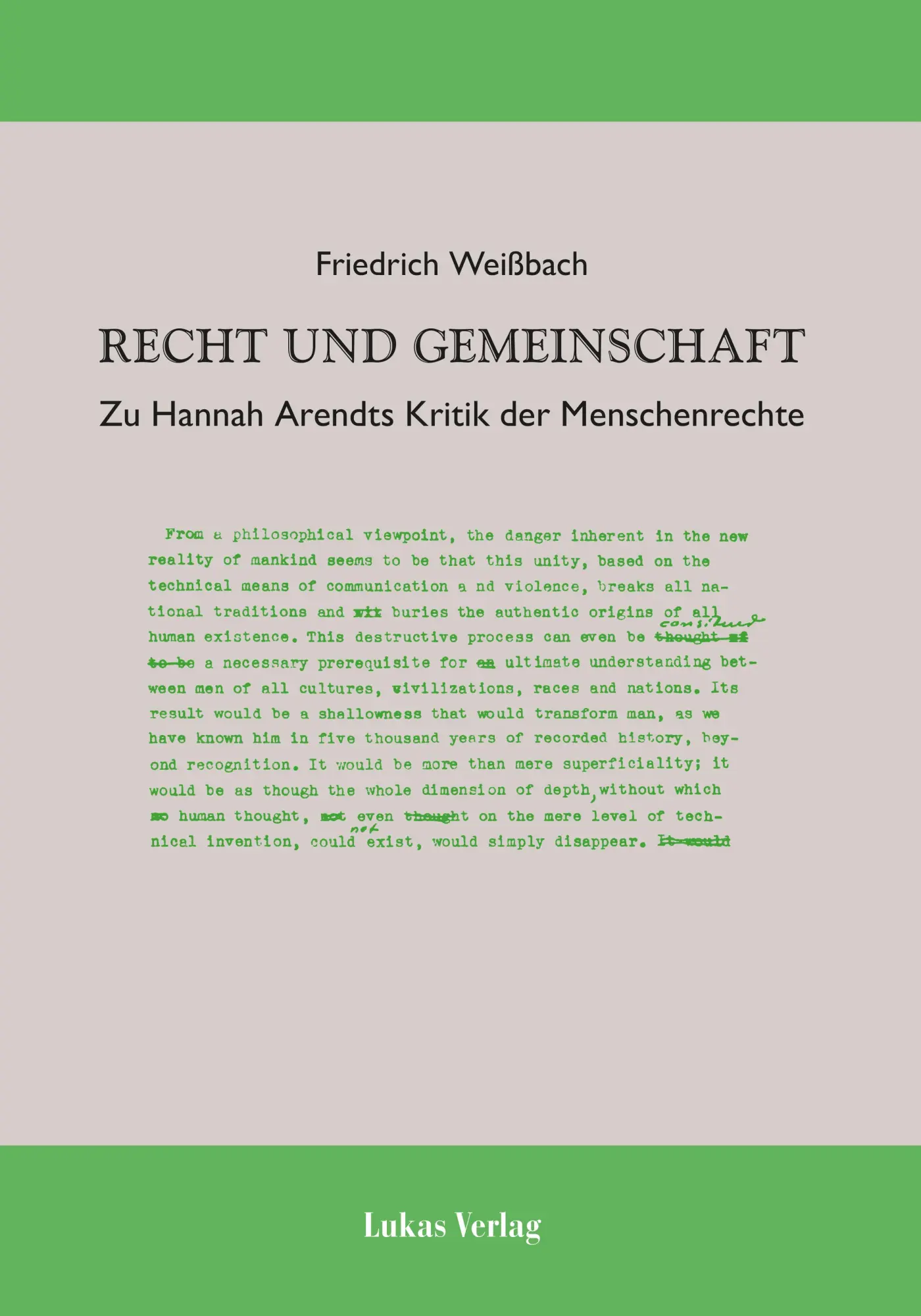 Cover: 9783867324083 | Recht und Gemeinschaft | Zu Hannah Arendts Kritik der Menschenrechte