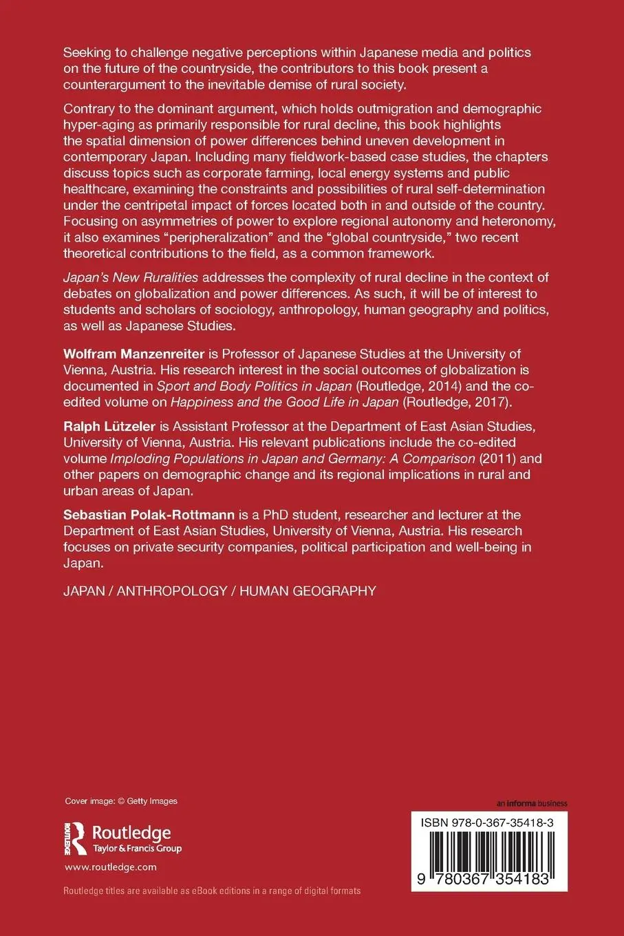 Rückseite: 9780367354183 | Japan's New Ruralities | Coping with Decline in the Periphery | Buch