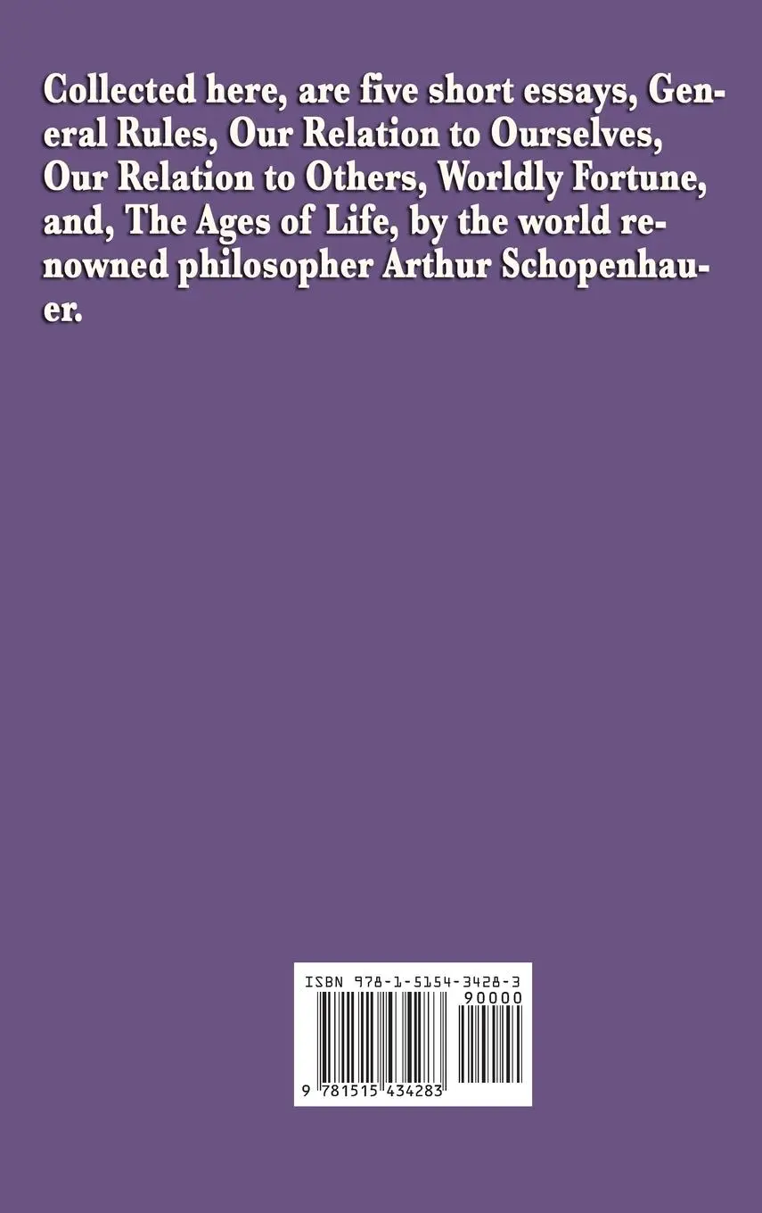Rückseite: 9781515434283 | Counsels and Maxims | Arthur Schopenhauer | Buch | Englisch | 2018