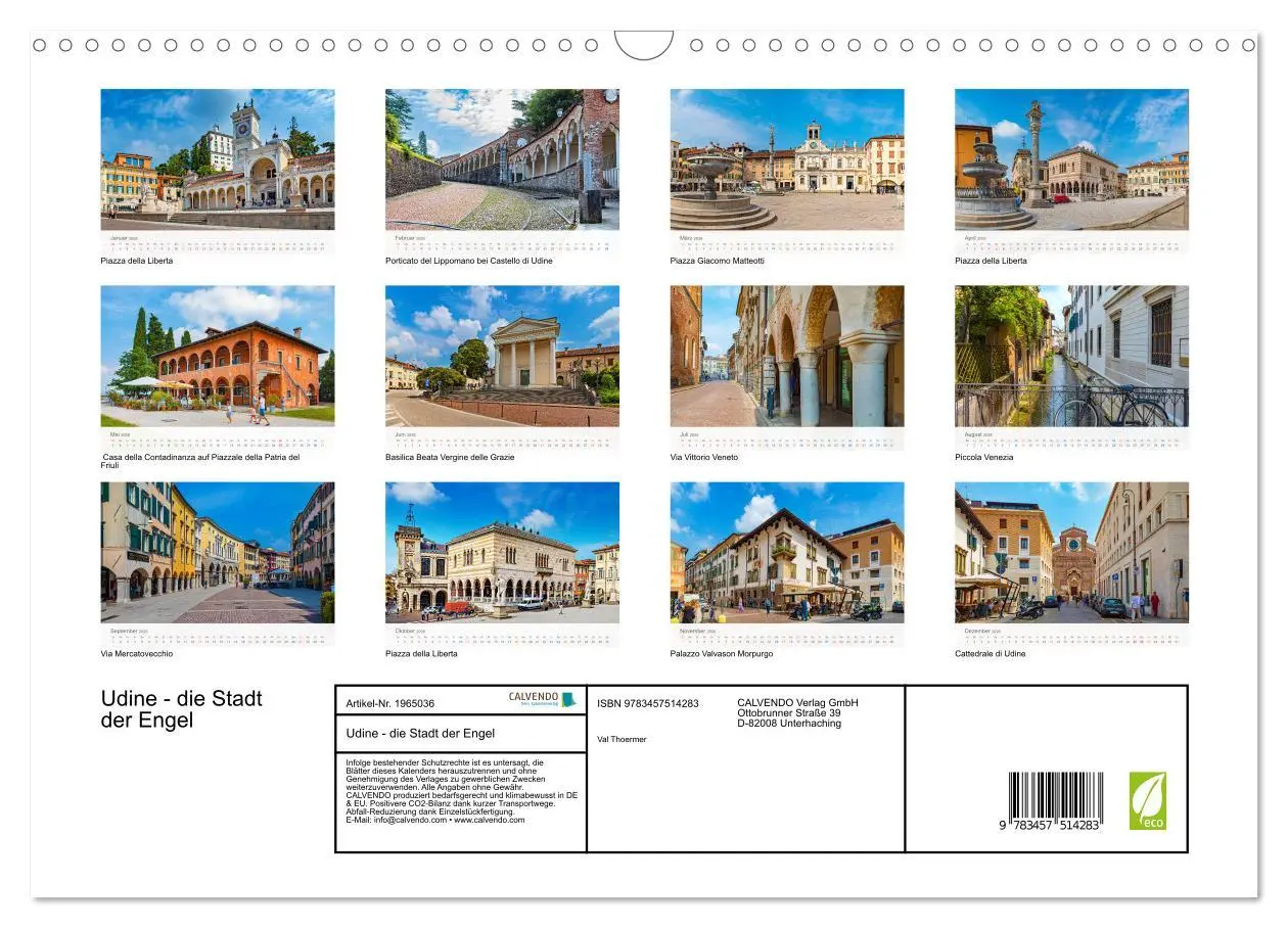 Bild: 9783457514283 | Udine - die Stadt der Engel (Wandkalender 2026 DIN A3 quer),...