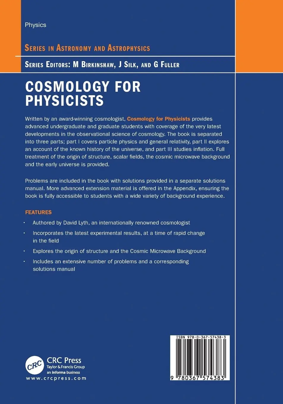 Rückseite: 9780367574383 | Cosmology for Physicists | David Lyth | Taschenbuch | Englisch | 2020