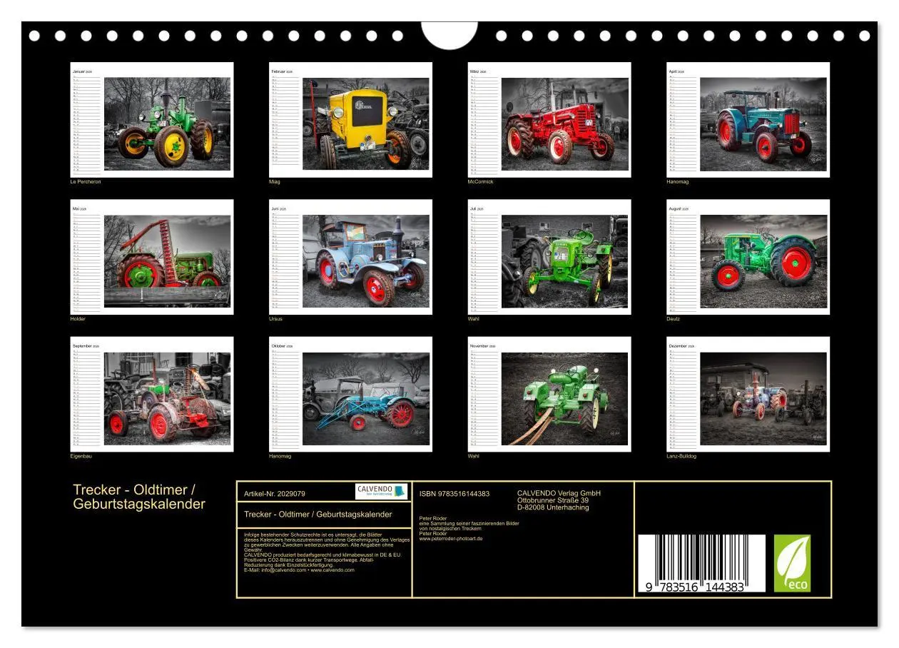 Bild: 9783516144383 | Trecker - Oldtimer / Geburtstagskalender (Wandkalender 2026 DIN A4...