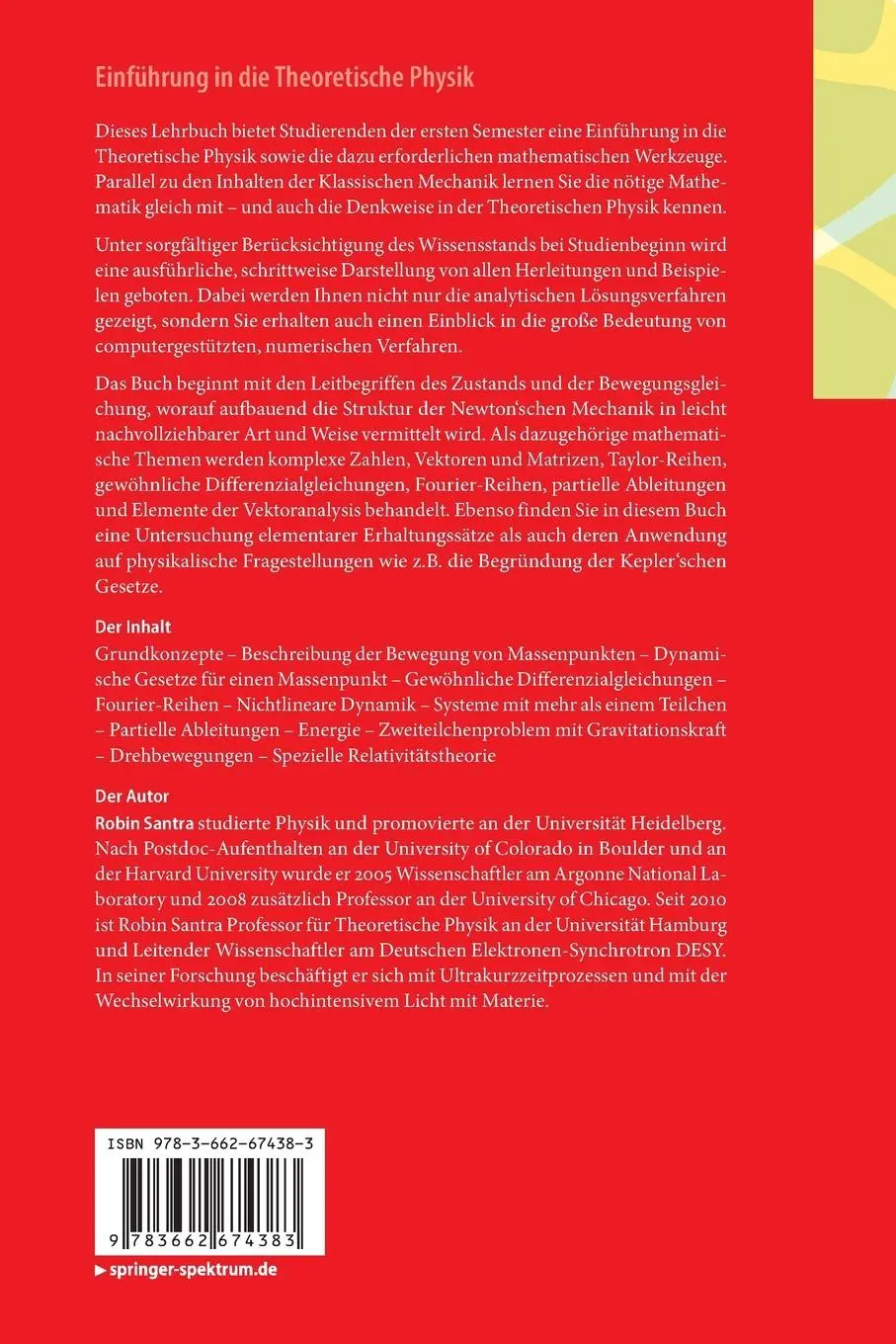 Rückseite: 9783662674383 | Einführung in die Theoretische Physik | Robin Santra | Taschenbuch