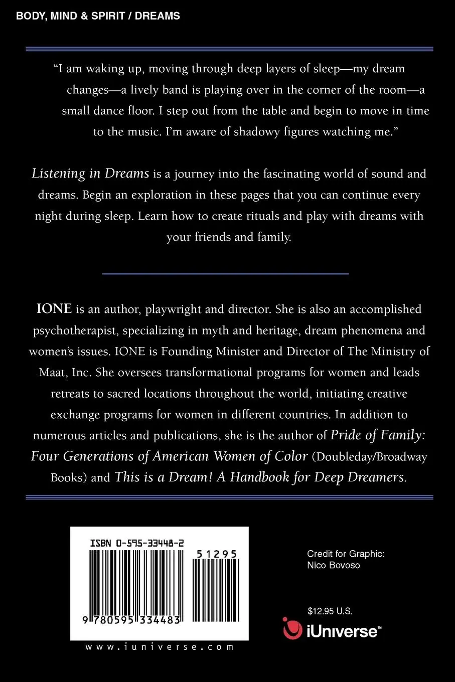 Rückseite: 9780595334483 | Listening in Dreams | Ione | Taschenbuch | Kartoniert / Broschiert