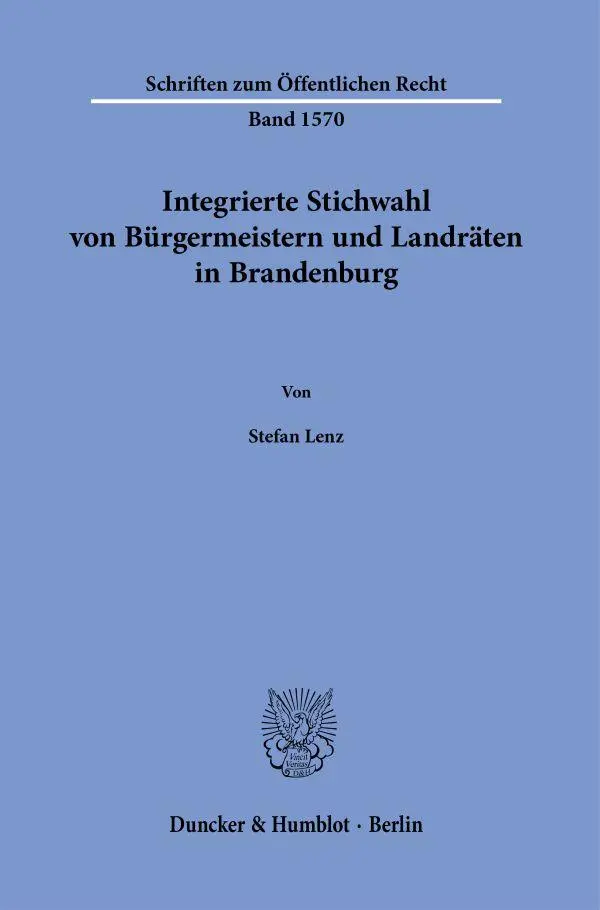 Integrierte Stichwahl von Bürgermeistern und Landräten in Brandenburg