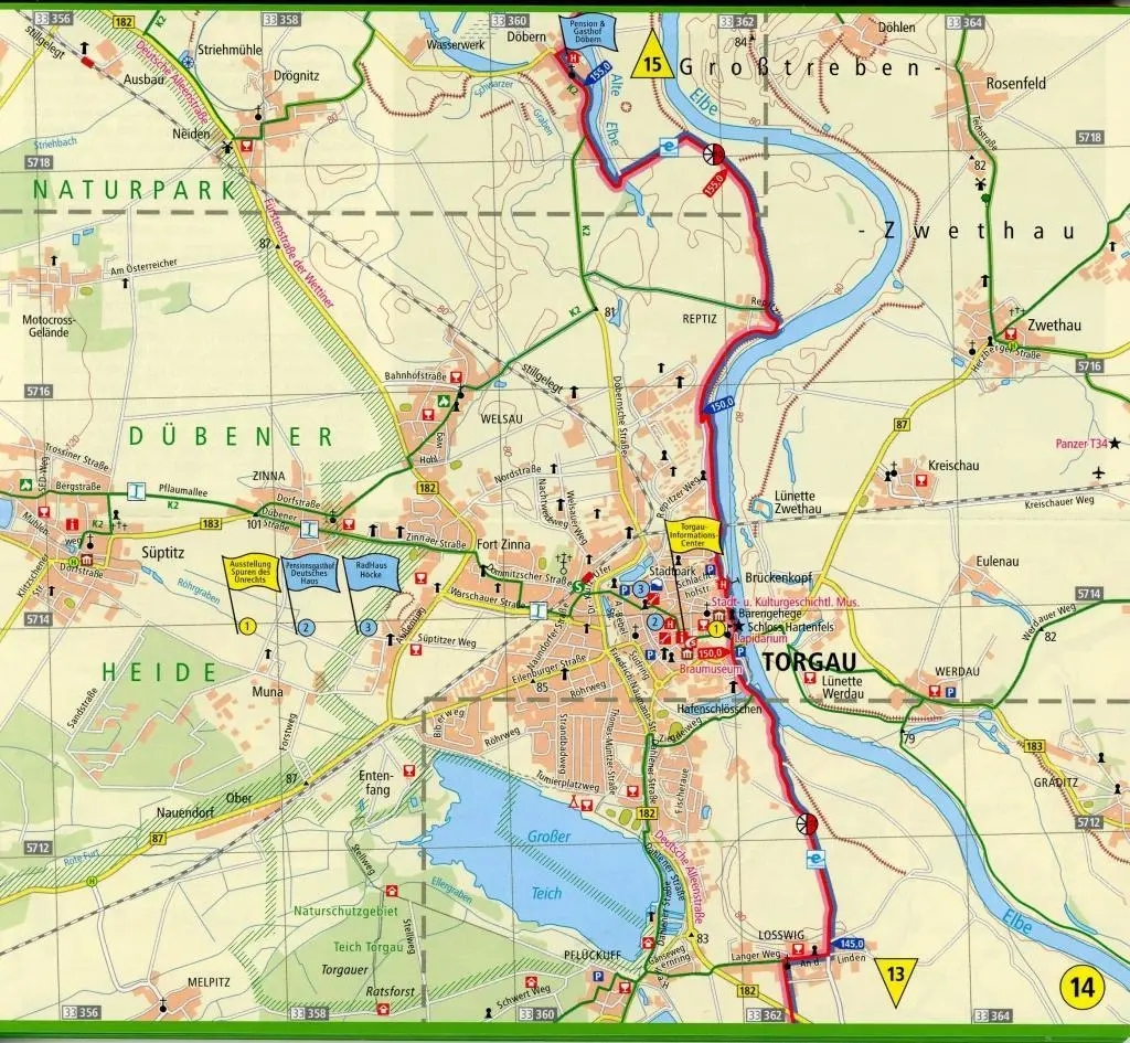 Bild: 9783899204483 | Elberadweg 1, Bad Schandau - Dessau 1 : 50 000 | (Land-)Karte | 2020