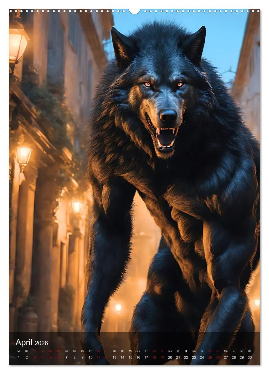 Bild: 9783516294583 | Werwölfe - mystischer Mond (hochwertiger Premium Wandkalender 2026...
