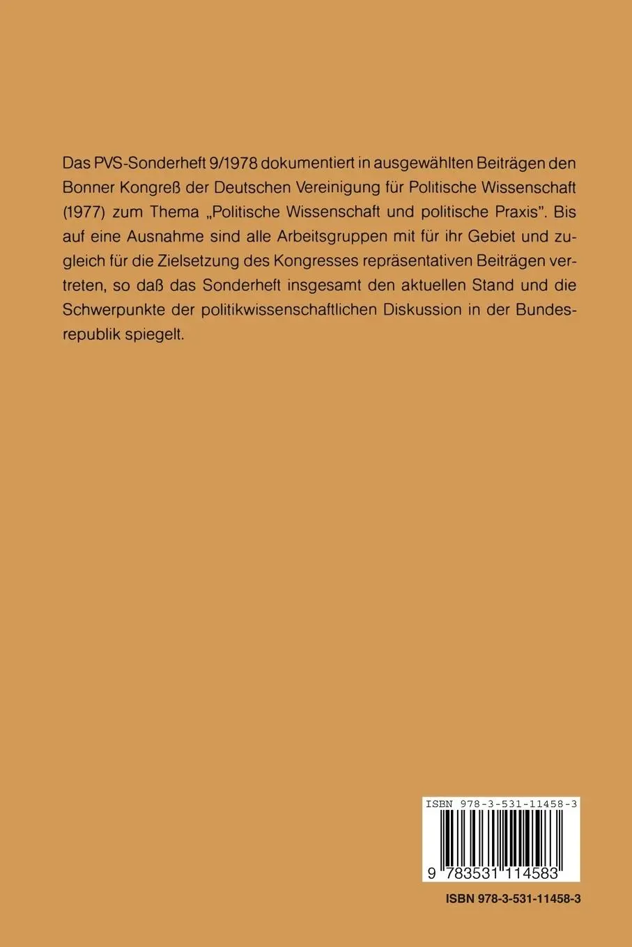 Rückseite: 9783531114583 | Politische Wissenschaft und politische Praxis | Udo Bermbach | Buch